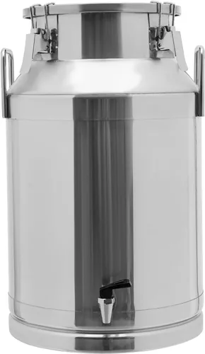 Miniatura 12 de Cubo de acero inoxidable de 28 litros y 7.4 galones para leche y vino con tapa sellada, resistente (28L)