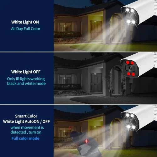 Miniatura 5 de 5MP cámara POE seguridad al aire libre visión nocturna detección de movimiento alarma metal caso IP66 impermeable