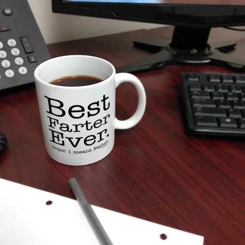 Miniatura 6 de Regalo de cumpleaños para papá, taza de café/té con la leyenda "Best Farter Ever Oops Mean Father", Blanco 11oz White