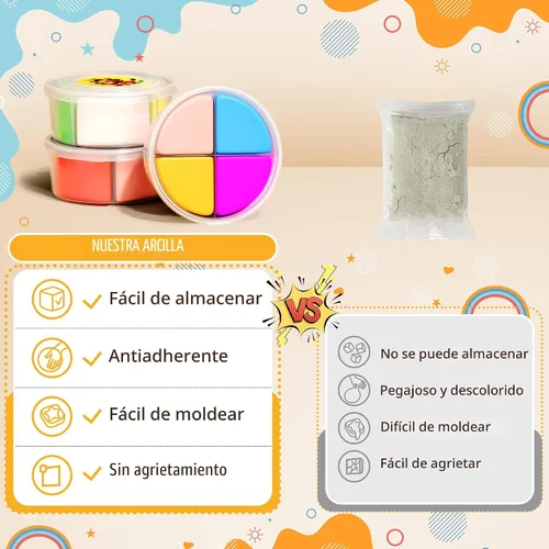 Miniatura 4 de Kit de arcilla seca al aire – tema de animales, arcilla para modelar para niños, arcilla mágica modelo de bricolaje con herramientas de escultura