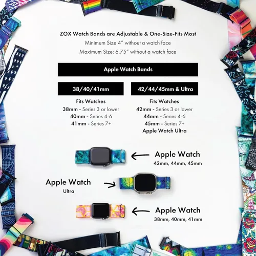 Miniatura 7 de ZOX Correa para Apple Watch, banda elástica con afirmaciones motivacionales y hermosas obras de arte, regalos para hombres, mujeres y niños