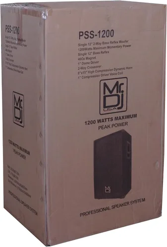 Miniatura 5 de MR DJ PSS-1200 - Altavoz de audio de 2 vías para DJ/PA PRO (12 pulgadas, 1200 W)