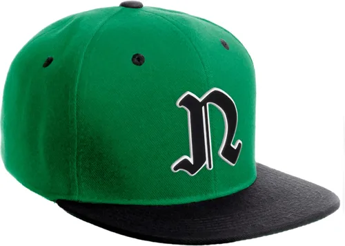 Miniatura 745 de Daxton Gorra clásica con visera de billete plano con letras del alfabeto inglés antiguo de la A a la Z