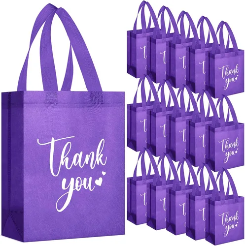 Miniatura 36 de Sweetude 30 Bolsas de Regalo de Agradecimiento con Asas a Granel Bolsa de Dulces Reutilizable No Tejida Plegable Bolso de Mano para Regalos