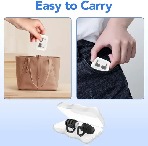 Miniatura 7 de Tapones para los oídos de natación impermeables, 1 par de tapones de silicona para los oídos para adultos y niños, tapones para los oídos