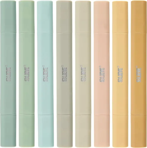 BLIEVE - Marcadores bíblicos estéticos sin derrames de colores surtidos, resaltador bonito de doble punta para suministros de diario y accesorios