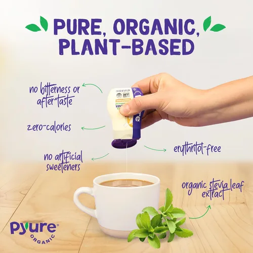 Miniatura 4 de Pyure Edulcorante líquido orgánico de estevia de vainilla Gotas de stevia sin azúcar Sustituto del azúcar cetogénico Cero calorías, cero