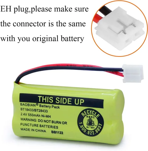 Miniatura 3 de Baterías inalámbricas recargables de 2.4 V compatibles con AT&T/Lucent BT-18433 BT-184342 BT-28433 BT-284342 BT-6010 BT-8000 BT-8001 BT-8300 Empire