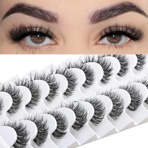 Miniatura 11 de FARRED Pestañas postizas Wispy, pestañas postizas esponjosas 10 pares, pestañas de muñeco de visón, pestañas Wispy, aspecto natural