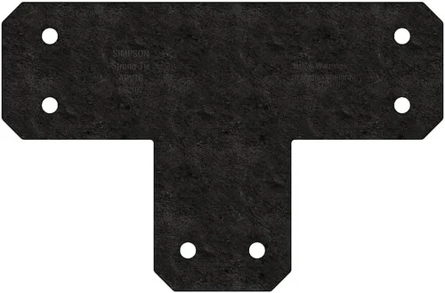 Miniatura 2 de Simpson Strong-Tie APVT6 Outdoor Accents Avant Collection ZMAX, correa en T negra con recubrimiento en polvo para 6x6 (paquete de 8)