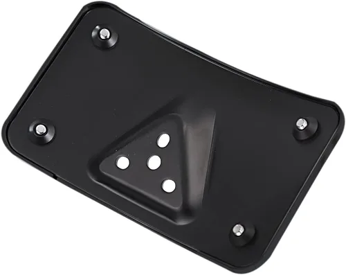 Miniatura 3 de Soporte de montaje de placa de matrícula negro curvado en posición horizontal para Harley de 3 agujeros (negro)