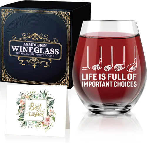 Miniatura 6 de AGMDESIGN I'd Rather Be Golf - Divertida copa de vino con caja de regalo, accesorios de golf para hombres y mujeres, regalos de Navidad, cumpleaños
