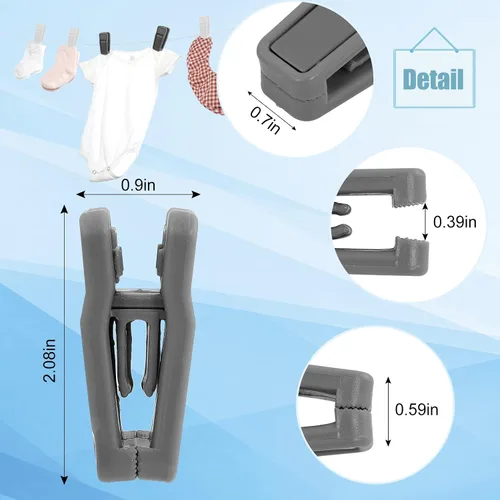 Miniatura 2 de Blcculi Clips para colgar perchas, 50 clips para colgar bebés, clips de plástico para dedos, clips para colgar pantalones, clips de agarre fuerte