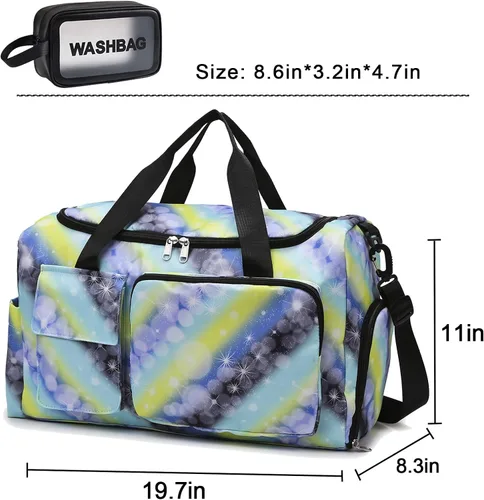 Miniatura 354 de Pequeña bolsa de gimnasio para mujer, bolsa de viaje con compartimento para zapatos