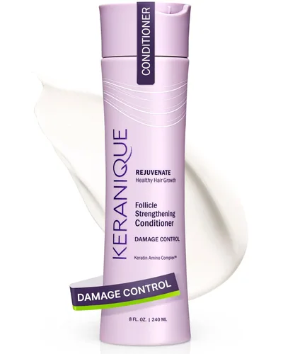 Keranique Acondicionador profundo para cabello seco dañado, acondicionador reparador de daños extremos para adelgazamiento, cabello encrespado con