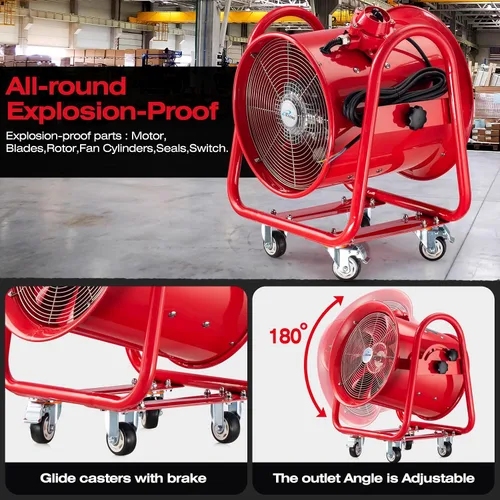Miniatura 5 de iLiving - ILG8EF16EX - Soplador de alta velocidad a prueba de explosiones, extractor de humos, extractor portátil y ventilador ventilador