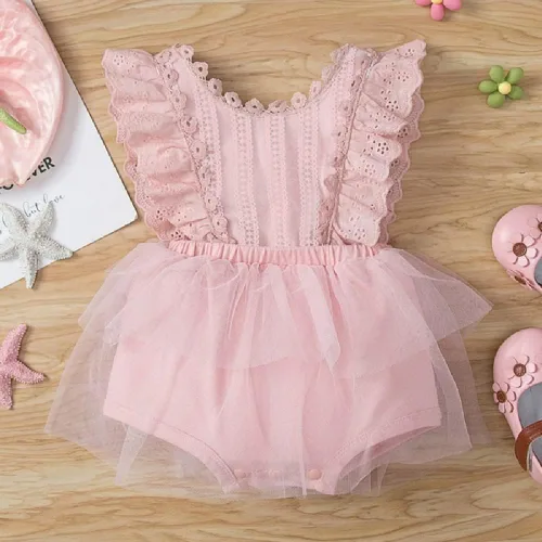 Miniatura 27 de IDOPIP Conjunto de ropa de 1er cumpleaños para niñas con estampado floral, estilo bohemio, con encaje, tutú y diadema de princesa
