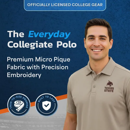 Miniatura 2 de Polo atlético de micro piqué NCAA para hombre Prime con cuello propio