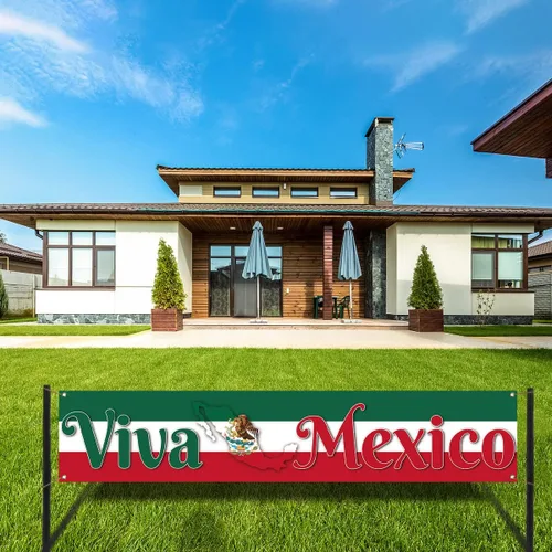 Miniatura 4 de Viva México - Cartel de valla para el Día de la Independencia Mexicana, 16 de septiembre, fiesta patriótica, telón de fondo para cabina de fotos