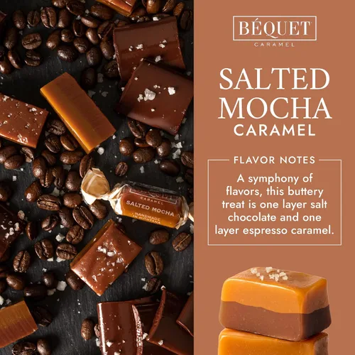 Miniatura 4 de Béquet Caramelo, caramelo gourmet de moca salado, caramelo de café envuelto individualmente, caramelo de sal marina gourmet, fabricado en Montana