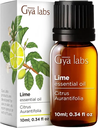 Gya Labs - Aceite esencial de lima para el cuidado de la piel, aceite de lima natural para mejorar el estado de ánimo y mejorar la concentración,