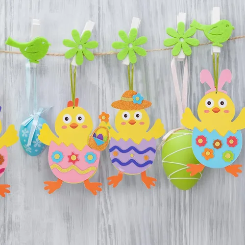 Miniatura 6 de Fennoral Paquete de 12 manualidades de Pascua para niños, haz tu propia espuma de pollo de Pascua, decoración de manualidades y manualidades