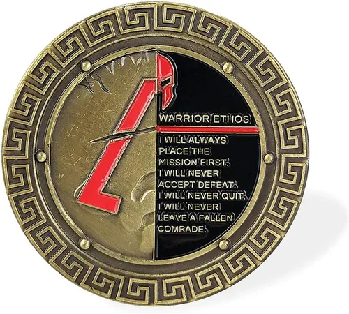 Miniatura 3 de Moneda de desafío militar Spartan Warrior Ethos (amzag715)