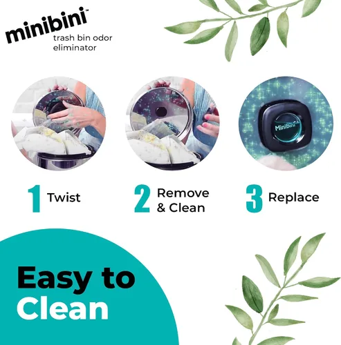 Miniatura 4 de Minibini Desodorante y Eliminador de Olores para Bote de Basura, Ambientador para Bote de Basura y Control de Olores Hasta 90 Días, Dispositivo Más