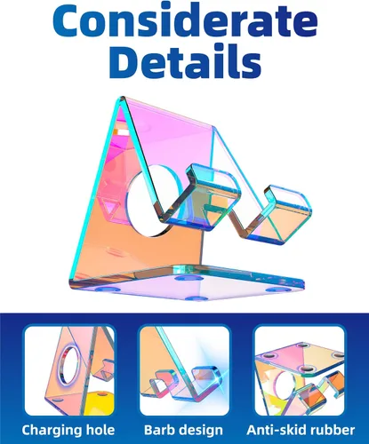 Miniatura 7 de Soporte acrílico para teléfono, soporte transparente para escritorio de oficina, tocador, encimera de cocina, mesita de noche, compatible con iPhone