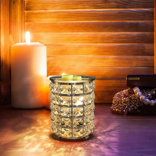 Miniatura 4 de Calentador de cera de cristal de hierro forjado, quemador de aceite eléctrico, cera derretida para el hogar, cocina, sala de estar, dormitorio, spa