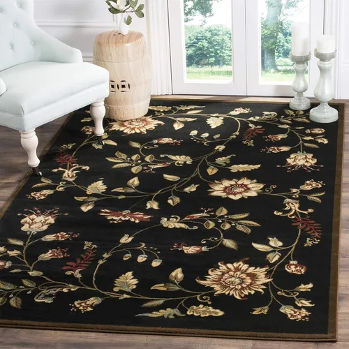 Miniatura 23 de SAFAVIEH - Alfombra de acento de la colección Lyndhurst, 3'3" x 5'3", color negro y multi, diseño floral tradicional, no desprende pelusa y de fácil