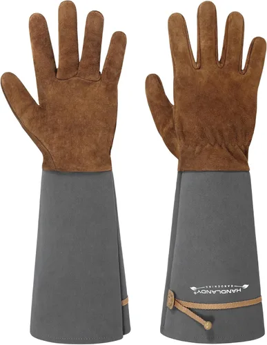 Miniatura 9 de HANDLANDY HLDD Long Gardening Gloves for Women Men - Leather Rose Pruning Gloves Thorn Proof - Breathable Working Glove Rosa