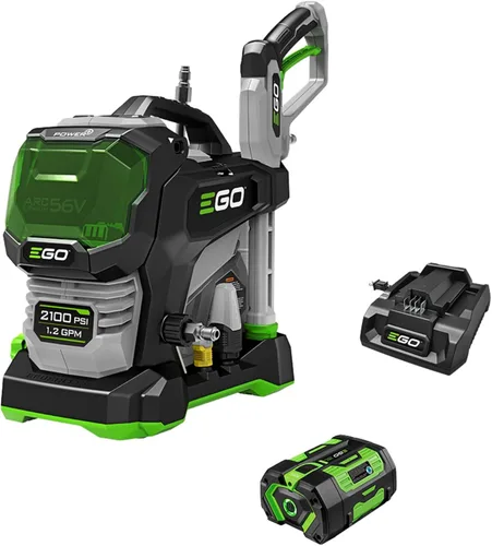 EGO Power+ Lavadora a presión de 2100 psi 1.2 gpm con batería, agua fría, con 4 boquillas de pulverización, kit de 6.0Ah