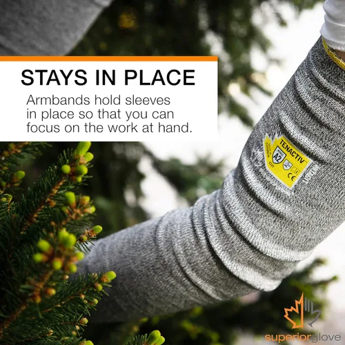 Miniatura 5 de Manga resistente al corte, Stay Cool gris de TenActiv sin agujero para el pulgar, longitud de 18", M, gris Sin orificio para el pulgar