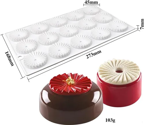 Miniatura 8 de Molde redondo de silicona con forma de engranaje, molde de decoración de chocolate, moldes de mousse para tartas, accesorios para hornear