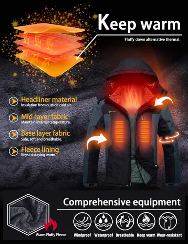 Miniatura 5 de GEMYSE Men's Mountain Waterproof Ski Snow Jacket Winter Windproof Rain Jacket