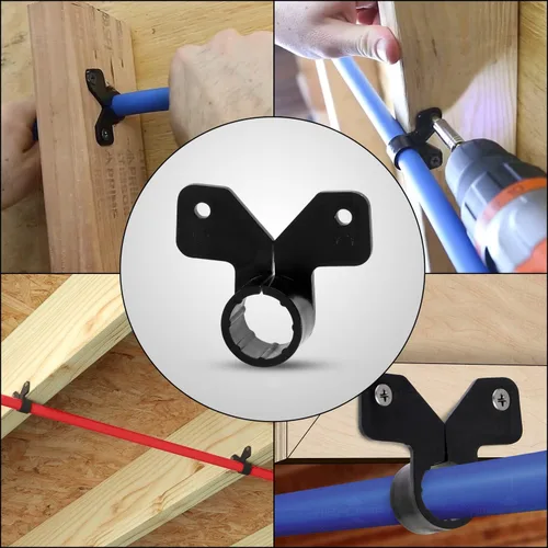 Miniatura 5 de Highcraft PXBUTT001-10 PEX Abrazadera de suspensión de 1 pulgada, estilo mariposa, plástico duro (paquete de 10), 1 pulgada, gris