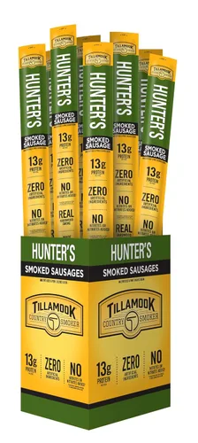 Tillamook Country Smoker Salchichas ahumadas de madera dura, salchicha de cazador, 1.44 onzas, 24 unidades