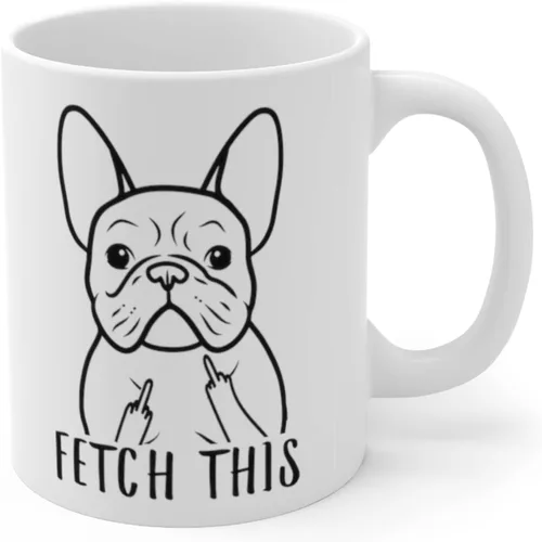 Miniatura 3 de Divertida taza de café blanca con texto en inglés «Fetch This Middle Finger Christmas 2025», 11 onzas