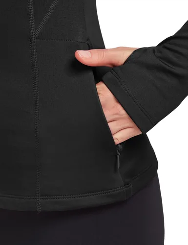 Miniatura 3 de BALEAF Camiseta térmica de forro polar para mujer de manga larga con agujeros para los pulgares bolsillo con cremallera para clima frío