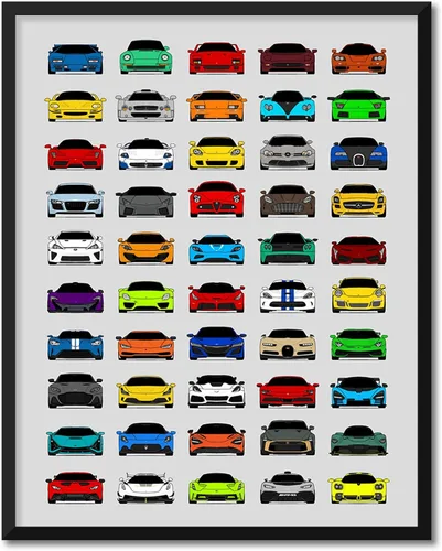 Miniatura 12 de Custom Car Posters Póster hecho a mano compatible con póster de American Muscle Car e impresión de automóviles clásicos y vehículos icónicos, 8 x 10