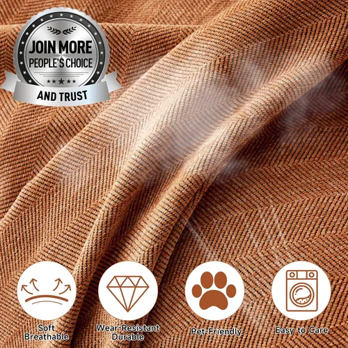 Miniatura 69 de STACYPIK Funda de sofá gris impermeable para perros, funda de sofá antideslizante para sofá de 3 cojines, funda seccional lavable para forma de L