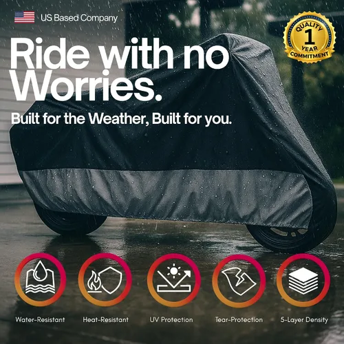 Miniatura 6 de Formosa Covers Funda de motocicleta de lujo para todas las estaciones con bolsa de almacenamiento (XL). Se adapta a motocicletas deportivas grandes