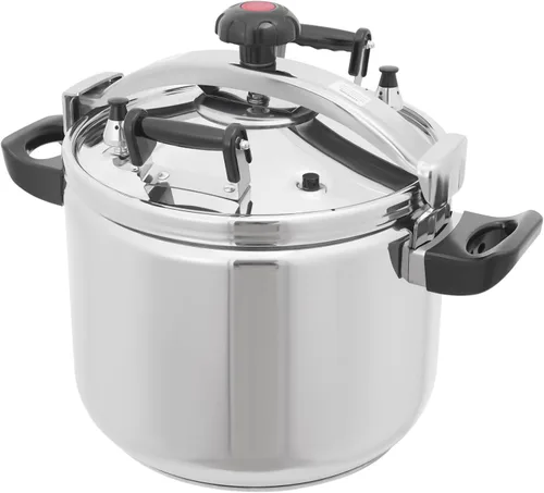 Olla a presión de 42.27 cuartos de galón, olla a presión de acero inoxidable de gran capacidad con válvulas dobles, olla de estofado a presión