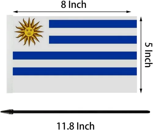 Miniatura 4 de Bandera de mesa de la amistad de Estados Unidos y Uruguay, bandera de mesa de Estados Unidos y Uruguay, juego de banderas de escritorio doble