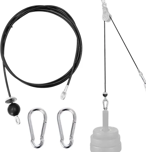 Miniatura 8 de Fitness Pulley Cable, Gym Replacement Cable Heavy Duty Steel Wire Rope Fitness Cable Pulley System Attachments Home Gym Machine Equipment Workout