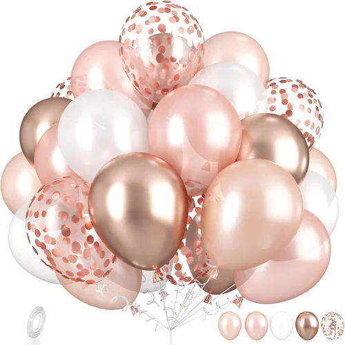 Miniatura 15 de Dagelar Globos de color negro, dorado y beige, 60 globos de arena negra dorada y blanca, globos de fiesta con confeti dorado metálico