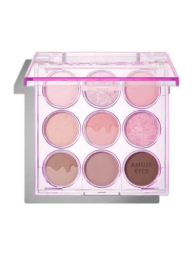 Amuse SEOUL Paleta de colores de ojos (02 COOL ROSE) – tono rosa, sombra de ojos de 9 colores, mezcla suave de brillo mate, tonos mezclables para