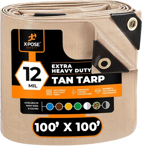 Miniatura 232 de Lona protectora Xpose Safety multiusos, de poliéster blanco, resistente, resistente al agua, resistente a la intemperie, resistente a rasguños