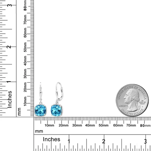Miniatura 126 de Gem Stone King Aretes colgantes de plata de ley 925 de 0.315 pulgadas para mujer